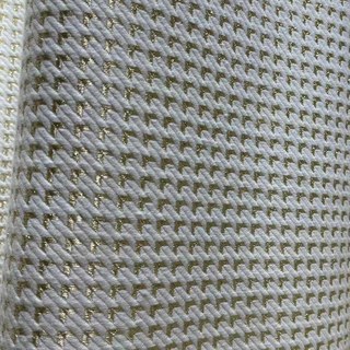 Gilded Houndstooth Ivory White Geometric Chenille Curtain with Gold Glitters 4
