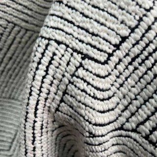 Weave Whisper Geometric Black & White Heavy Wool Chenille Curtain 2