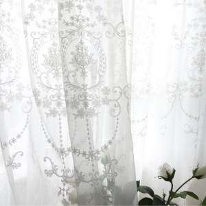 Royal Embroidered White Voile Curtain 4