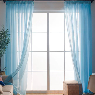 Smarties Baby Blue Soft Sheer Voile Curtain 4