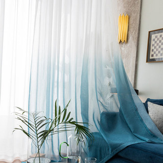 The Perfect Blend Ombre Pacific Blue Sheer Voile Curtain 6