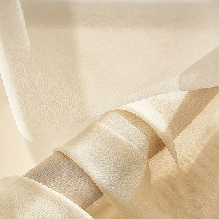 Sand Dune Textured Shimmering Champagne Gold Voile Curtain 6