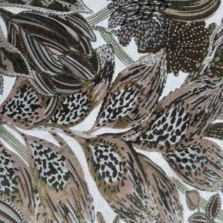 Exotic Foliage Flair Retro Tropical Leaf Olive Green & Brown Blackout Curtain 7