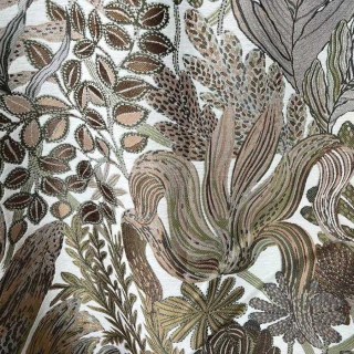 Exotic Foliage Flair Retro Tropical Leaf Olive Green & Brown Blackout Curtain 5