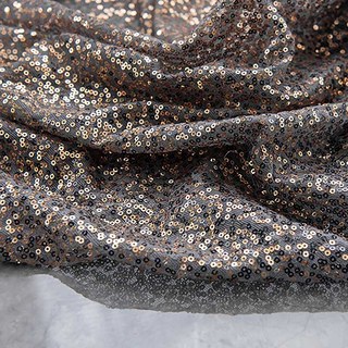 Galaxy Black & Gold Sequin Sparkling Ombre Voile Curtain