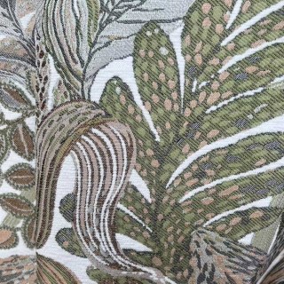Exotic Foliage Flair Retro Tropical Leaf Olive Green & Brown Blackout Curtain 8