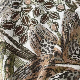 Exotic Foliage Flair Retro Tropical Leaf Olive Green & Brown Blackout Curtain 2