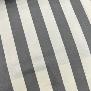 Sleek Grey and White Striped Curtain 1