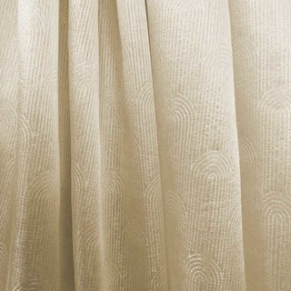 Rolling Hills Art Deco Shimmering Champagne Gold Voile Curtains 5