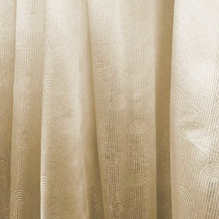 Rolling Hills Art Deco Shimmering Champagne Gold Voile Curtains 4