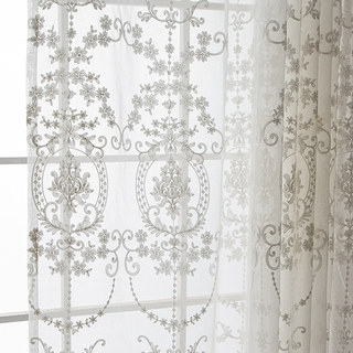 Royal Embroidered White Voile Curtain 2