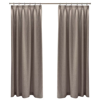 Silk Waterfall Subtle Textured Striped Shimmering Taupe Gray Curtain 4
