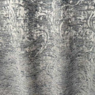 De Luxe Jacquard Pewter Gray Damask Curtain 5