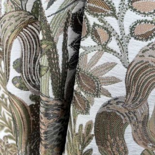 Exotic Foliage Flair Retro Tropical Leaf Olive Green & Brown Curtain