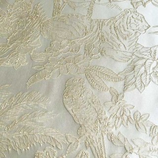 Jungle Jive Leopard and Parrot Cream Gold Blackout Curtains 4