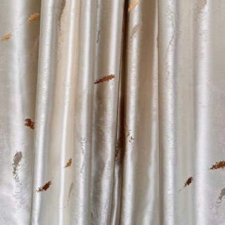 Koi Pond Jacquard Abstract Cream Light Gold Curtain 3
